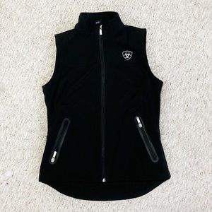 Ariat Womens Soft Shell Western Black Vest, Size Small, EUC